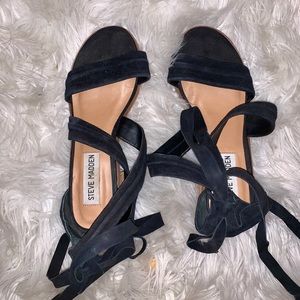 Steve Madden Black tie up heel sandals